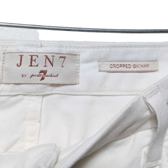 NWOT JEN7 by 7FAM Cropped Skinny Frayed Hem Jeans 16 - Picture 4 of 8